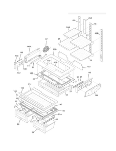 Shelves Diagram and Parts List for EI23BC56IWA  Electrolux Refrigerator