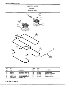 Electric Range/element Diagram and Parts List for 4450A  Frigidaire Range
