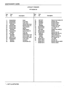 Upright Freezer Page 4 Diagram and Parts List for 49269A  Frigidaire Freezer