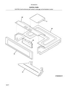 Control Panel Diagram and Parts List for 79049403315  Kenmore Wall Oven