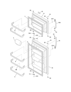 Doors Diagram and Parts List for FFHT1816PS1  Frigidaire Refrigerator