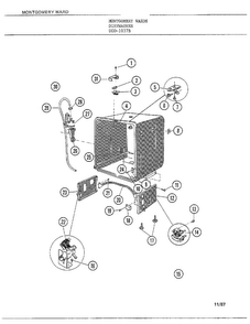 Dishwasher Page 5 Diagram and Parts List for 1037B  Frigidaire Dishwasher
