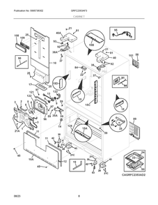 Cabinet Diagram and Parts List for GRFC2353AF3  Frigidaire Refrigerator