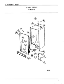 Upright Freezer Page 3 Diagram and Parts List for 43159A  Frigidaire Freezer