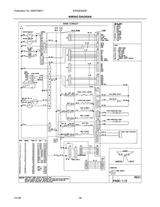 Wiring Diagram Diagram and Parts List for EW30DS80RSE  Frigidaire Range