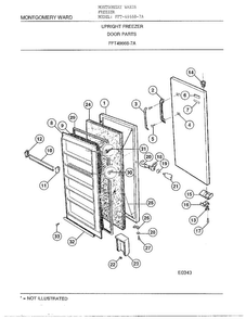 Door Parts Diagram and Parts List for 49668-7A  Frigidaire Freezer