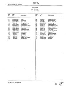 Freezer Page 4 Diagram and Parts List for 49651-0A  Frigidaire Freezer