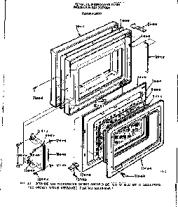 Door Parts Diagram and Parts List for 5649987950  Kenmore Microwave