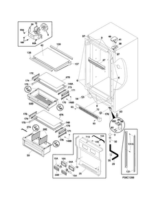 Cabinet Diagram and Parts List for GCBM18FQWA  Gibson Freezer