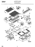 SHELVES / CONTROLS Diagram and Parts List for FRT18TRCW0  Frigidaire Refrigerator