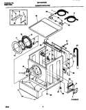 WASHER CABINET, DOOR Diagram and Parts List for GWT445RGS0  Gibson Washer