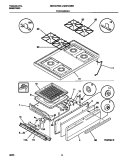 TOP / DRAWER Diagram and Parts List for MGF324WBSC  Frigidaire Range