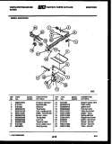 BURNER, MANIFOLD AND GAS CONTROL Diagram and Parts List for GF501KXD3  Frigidaire Range