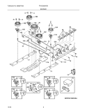 BURNER Diagram and Parts List for FPGC3685KSB  Frigidaire Cooktop