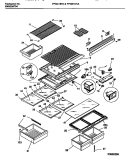 SHELVES, CONTROLS, DIVIDER, MULLION Diagram and Parts List for FPGS19TIAL4  Frigidaire Refrigerator