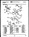 BURNER, MANIFOLD AND GAS CONTROL Diagram and Parts List for GF201ND2  Frigidaire Range