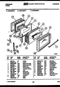 DOOR PARTS Diagram and Parts List for REG433MDW3  Frigidaire Range