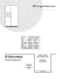 COVER Diagram and Parts List for PLHS267ZDB6  Frigidaire Refrigerator