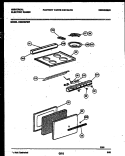 COOKTOP, BACKGUARD AND DOOR PARTS Diagram and Parts List for CE206SP2W-00  Uni Cooktop