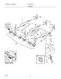 BURNER Diagram and Parts List for E36GC76EPS  Electrolux Cooktop