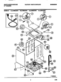 CABINET, TOP PANEL, BASE Diagram and Parts List for LA700AXD3  Frigidaire Washer