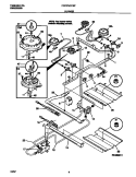 BURNER Diagram and Parts List for FGF374CCSF  Frigidaire Range