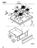 TOP / DRAWER Diagram and Parts List for TEF354BCWD  Tappan Range