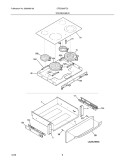 TOP / DRAWER Diagram and Parts List for CFES366FC3  Frigidaire Range