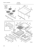 TOP / DRAWER Diagram and Parts List for GLEFM385DSA  Frigidaire Range
