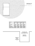COVER Diagram and Parts List for CRT216HLW3  Crosley Refrigerator