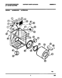 CABINET, DRUM, HEATER ASSEMBLY Diagram and Parts List for DE800ADD4  Frigidaire Dryer
