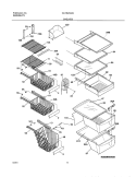 SHELVES Diagram and Parts List for GLHS234ZAW1  Frigidaire Refrigerator