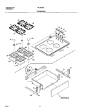 TOP / DRAWER Diagram and Parts List for GLCS376CSA  Frigidaire Range