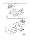 TOP/DRAWER Diagram and Parts List for FGF337GCF  Frigidaire Range