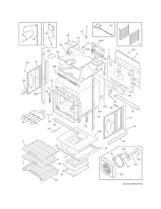 Lower Oven Diagram and Parts List for EW27EW65PSC  Electrolux Wall Oven