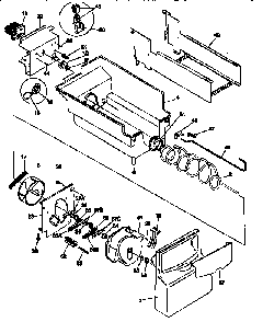 Ice Bucket/auger Diagram and Parts List for 25358687890  Kenmore Refrigerator