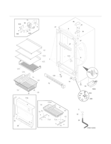 Cabinet Diagram and Parts List for 25327003410  Kenmore Freezer