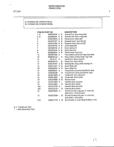 Refrigerator Page 2 Diagram and Parts List for FPWW21TIR  Frigidaire Refrigerator