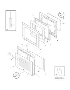 Door Diagram and Parts List for CEI30EF3JSB  Electrolux Range