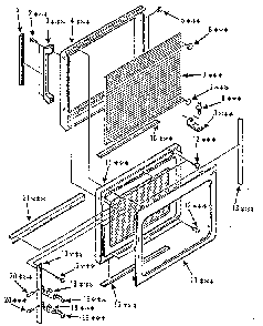 Door Diagram and Parts List for 5648996380  Kenmore Microwave