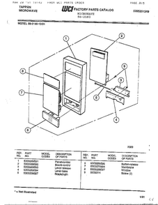 Tappan Microwave Diagram and Parts List for 56-2180  Frigidaire Microwave