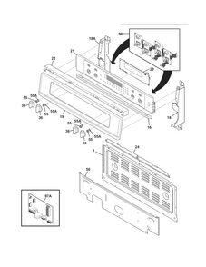 Backguard Diagram and Parts List for FGEF306TMFC  Frigidaire Range