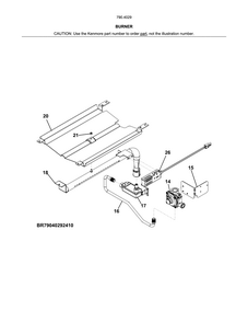 Burner Diagram and Parts List for 79040292411  Kenmore Wall Oven
