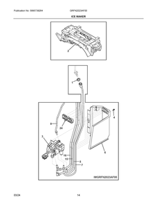 Ice Maker Diagram and Parts List for GRFN2023AF00  Frigidaire Refrigerator