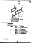 DOOR PARTS Diagram and Parts List for 56-9832-10-02  Tappan Microwave