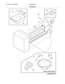 Ice Maker Diagram and Parts List for EI28BS80KS7A  Electrolux Refrigerator