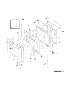 Door Diagram and Parts List for LGEF3045KFK  Frigidaire Range