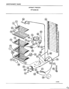 Upright Freezer Page 5 Diagram and Parts List for 43359B  Frigidaire Freezer