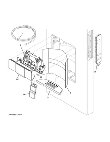 Controls & Ice Dispenser Diagram and Parts List for FPBS2777RF4  Frigidaire Refrigerator