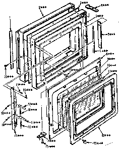 Door Parts Diagram and Parts List for 5648898610  Kenmore Microwave